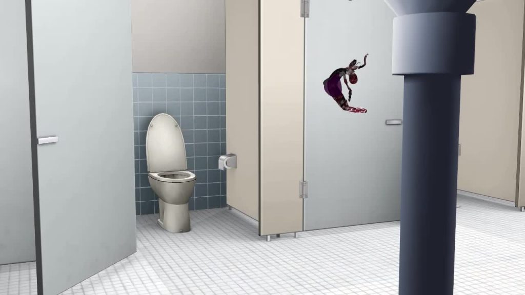 Lilia banged by bugs in the school bathroom