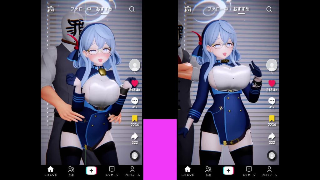 [R-18 MMD] Ako Chest Hit Dance